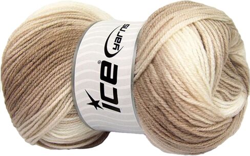 غزل الجليد الوردي والأزرق والأبيض والأرجواني والأصفر الفاخر من الأكريليك للأطفال، غزل الكروشيه للحياكة اليدوية DIY 100% أكريليك، (3.53 أونصة)، (393 ياردة)، (29610) in Kuwait