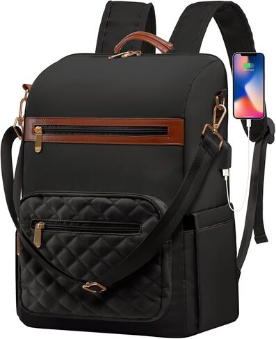 Laptop Backpack For Women And Ladies, 15.6 Inch Backpack Purse with USB Port And Shoulder, Fashion Travel Backpack, Casual Daypacks Bag Teacher Nurse Bag Work Backpack For Commute in Kuwait