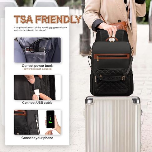 Laptop Backpack For Women And Ladies, 15.6 Inch Backpack Purse with USB Port And Shoulder, Fashion Travel Backpack, Casual Daypacks Bag Teacher Nurse Bag Work Backpack For Commute in Kuwait