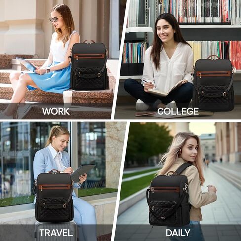 Laptop Backpack For Women And Ladies, 15.6 Inch Backpack Purse with USB Port And Shoulder, Fashion Travel Backpack, Casual Daypacks Bag Teacher Nurse Bag Work Backpack For Commute in Kuwait