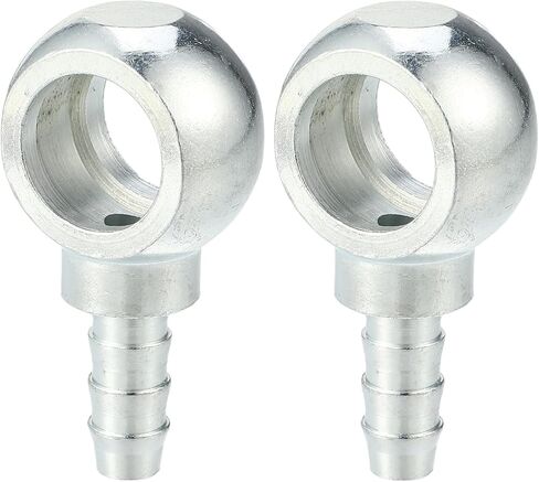 ACROPIX 8mm ID 8mm OD Banjo Bolt Hose Barb Fittings Universal Banjo Fitting Fuel Line Adapter Connector for Motorcycle Car Silver Tone - Pack of 2 in Saudi Arabia