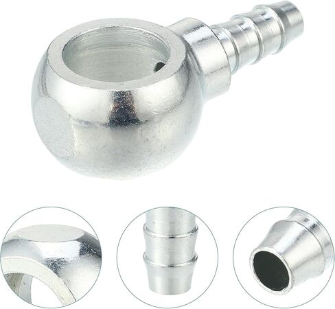 ACROPIX 8mm ID 8mm OD Banjo Bolt Hose Barb Fittings Universal Banjo Fitting Fuel Line Adapter Connector for Motorcycle Car Silver Tone - Pack of 2 in Saudi Arabia