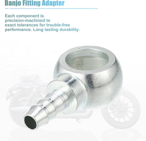 ACROPIX 8mm ID 8mm OD Banjo Bolt Hose Barb Fittings Universal Banjo Fitting Fuel Line Adapter Connector for Motorcycle Car Silver Tone - Pack of 2 in Saudi Arabia