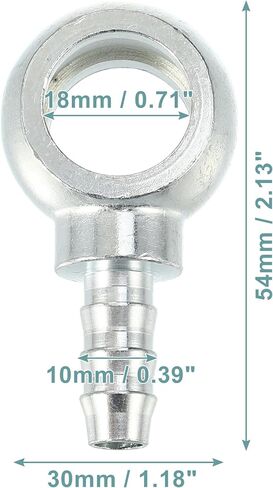 ACROPIX 8mm ID 8mm OD Banjo Bolt Hose Barb Fittings Universal Banjo Fitting Fuel Line Adapter Connector for Motorcycle Car Silver Tone - Pack of 2 in Saudi Arabia