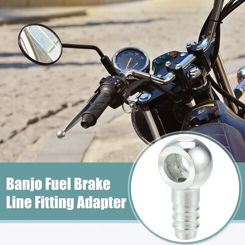ACROPIX 8mm ID 8mm OD Banjo Bolt Hose Barb Fittings Universal Banjo Fitting Fuel Line Adapter Connector for Motorcycle Car Silver Tone - Pack of 2 in Saudi Arabia