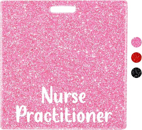 Plifal Nurse Practitioner Badge Buddy Card Nurse Nursing Accessories Glitter Horizontal Badge Identification Tags in Saudi Arabia