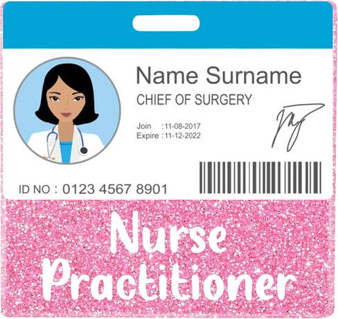 Plifal Nurse Practitioner Badge Buddy Card Nurse Nursing Accessories Glitter Horizontal Badge Identification Tags in Saudi Arabia