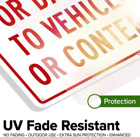 Not Responsible for Theft Or Damage To Vehicles Or Contents Sign, 10x14 Inches, Rust Free .040 Aluminum, Fade Resistant, Made in USA by My Sign Center in Saudi Arabia