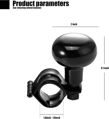 gunhunt Pack-1 Steering Wheel Knob Spinner, Car Steering Wheel Spinner Knob, Universal 360 Degrees Rotation Steering Wheel Knob, Adjustable Power Steering Ball (Black) in Saudi Arabia