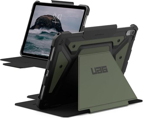 URBAN ARMOR GEAR UAG مصمم لجهاز iPad Air 11 بوصة (الجيل السادس 2024، M2) A2902، A2903، A2904 غطاء فوليو متين للنوم/الاستيقاظ التلقائي مع حامل قلم وحامل متعدد الزوايا قابل للتعديل، Metropolis SE أسود in Kuwait