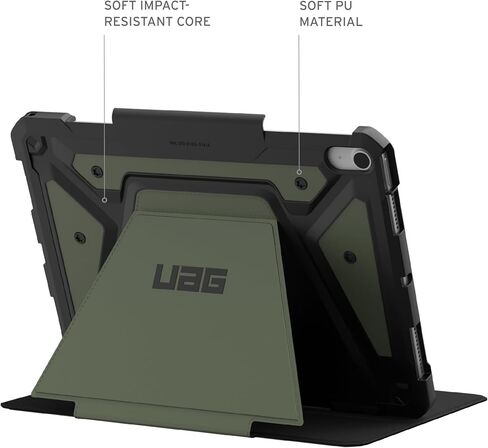 URBAN ARMOR GEAR UAG مصمم لجهاز iPad Air 11 بوصة (الجيل السادس 2024، M2) A2902، A2903، A2904 غطاء فوليو متين للنوم/الاستيقاظ التلقائي مع حامل قلم وحامل متعدد الزوايا قابل للتعديل، Metropolis SE أسود in Kuwait