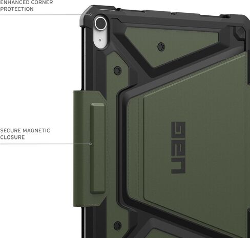 URBAN ARMOR GEAR UAG مصمم لجهاز iPad Air 11 بوصة (الجيل السادس 2024، M2) A2902، A2903، A2904 غطاء فوليو متين للنوم/الاستيقاظ التلقائي مع حامل قلم وحامل متعدد الزوايا قابل للتعديل، Metropolis SE أسود in Kuwait