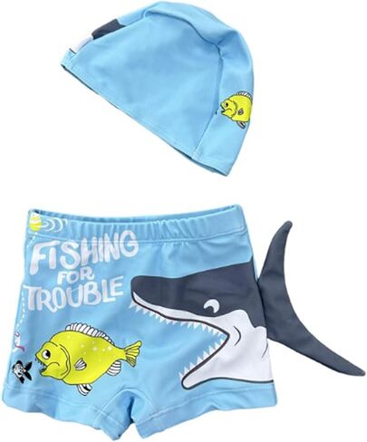Adventure, Durable 2-Piece Swim Set & Swimswear - Playful Boys' Trunks & Cap for Beach, Pool, Waterpark, Gifting in Saudi Arabia