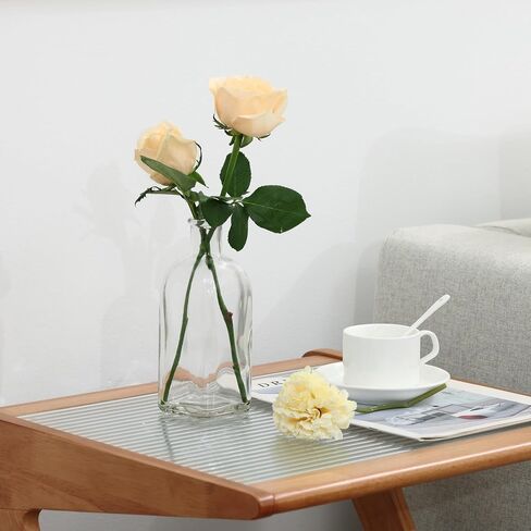 GMWD Glass Flower Vase Set of 6 Gray Clear Bud Vases, 14.5 Oz 8 Oz Apothecary Bottle Vases Decorative for Centerpieces Home Decoration Wedding Reception Table Decor in Saudi Arabia