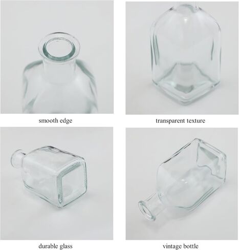 GMWD Glass Flower Vase Set of 6 Gray Clear Bud Vases, 14.5 Oz 8 Oz Apothecary Bottle Vases Decorative for Centerpieces Home Decoration Wedding Reception Table Decor in Saudi Arabia