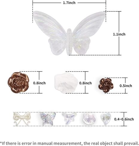 Crafts Material Embellishments Kit,Random Mixed Baroque Styles, Resin Rose Flower DIY Phone Case, Kawaii Nail Decorations Rhinestones Pearls Round Beads Charms,110 pcs（40 Gramm） 5mm-45mm in Saudi Arabia