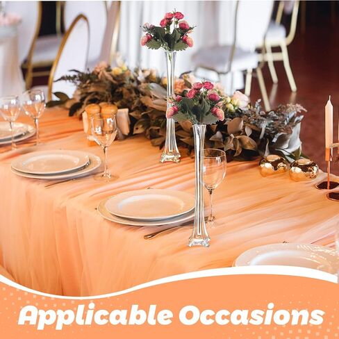 12 Pcs Eiffel Tower Vase Bulk 16 Inch Flute Vase Glass Vases Tall Glass Vases Long Skinny Vase Base Glass for Wedding Centerpiece Flowers Decorations (Clear) in Saudi Arabia