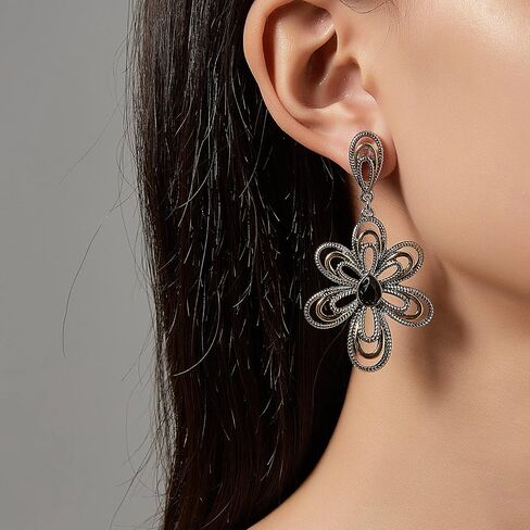Dangle Earrings for Women Designer Brand Unique 2 Tone Gold & Silver Statement Drop Earring Jewelry Gift in Saudi Arabia