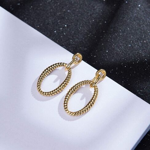 Dangle Earrings for Women Designer Brand Unique 2 Tone Gold & Silver Statement Drop Earring Jewelry Gift in Saudi Arabia