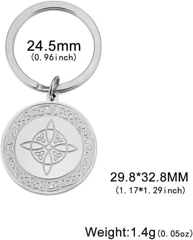 Witch Knot Keychain For Women Men Stainless Steel Charms Fashion Celtic Knot Keychain Witchcraft Symbol Amulet Jewelry in Saudi Arabia