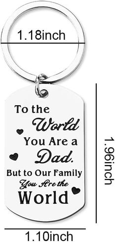 سلسلة مفاتيح هدايا عيد ميلاد الأب الأب من ابنة الابن هدية عيد الأب للأب والأب هدايا من الأطفال هدايا عيد الميلاد للآباء - إلى العالم أنت أب، ولكن لعائلتنا أنت العالم in Kuwait