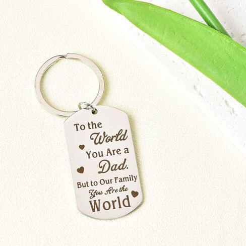 سلسلة مفاتيح هدايا عيد ميلاد الأب الأب من ابنة الابن هدية عيد الأب للأب والأب هدايا من الأطفال هدايا عيد الميلاد للآباء - إلى العالم أنت أب، ولكن لعائلتنا أنت العالم in Kuwait