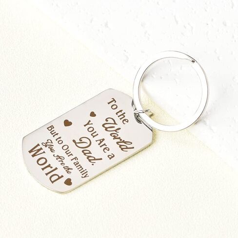 سلسلة مفاتيح هدايا عيد ميلاد الأب الأب من ابنة الابن هدية عيد الأب للأب والأب هدايا من الأطفال هدايا عيد الميلاد للآباء - إلى العالم أنت أب، ولكن لعائلتنا أنت العالم in Kuwait