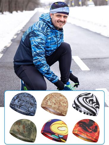 Bencailor 12 Pcs Helmet Liner Skull Caps Sweat Wicking Running Cycling Cap Lightweight Hat Sweat Liner Cap for Men Women (Novel) in Saudi Arabia