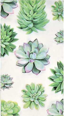 Gift Boutique 100 Cactus Paper Guest Towels for Bathroom Disposable Hand Towel Succulent Napkin for Decoupage Buffet Holiday Spring Mint Green Plants Decorations for Baby Shower Party Dinner in Kuwait