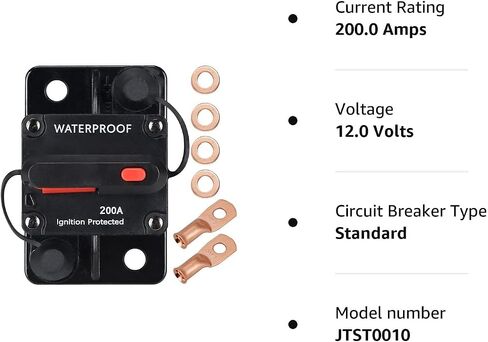 200 Amp Circuit Breaker,with Manual Reset,Waterproof, 12V-48V DC, 30-308A,for Car Marine Trolling Motors Boat ATV Manual Power Protect for Audio System Fuse (JTST0010) in Saudi Arabia