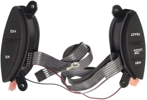 مفتاح التحكم في سرعة عجلة القيادة لسيارة Ford 1998-2003 Ranger، 2001-2005 Explorer Sport Trac، F150، Mercury Mountaineer، Mazda B3000 مجموعة أزرار مفتاح الخطوبة تحل محل # SW-5928، F87Z-9C888-BB in Kuwait