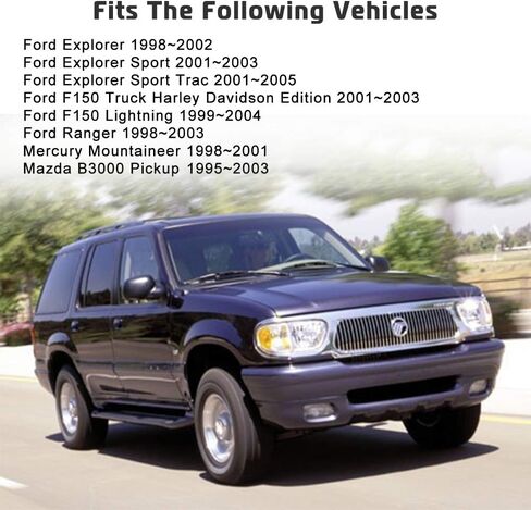 مفتاح التحكم في سرعة عجلة القيادة لسيارة Ford 1998-2003 Ranger، 2001-2005 Explorer Sport Trac، F150، Mercury Mountaineer، Mazda B3000 مجموعة أزرار مفتاح الخطوبة تحل محل # SW-5928، F87Z-9C888-BB in Kuwait