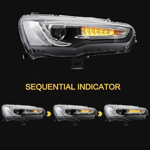 VLAND Tail lights Assembly Fit for Mitsubishi Lancer & EVO X 2008-2020(Not for Sportbacks/fortis/io), Rear Lamp with DRL, Back light w/Fog Lights & Sequential Turn Signal, Smoked in Saudi Arabia