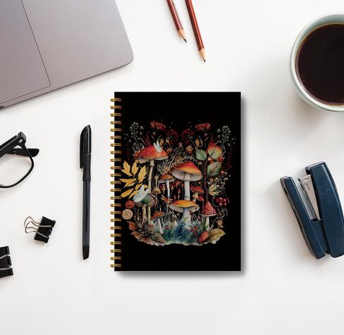 Dark Academia Floral Raven Notebook for Women - Gothic Goth Journal, Witchy Journal Notebook, Witch Stuff, Gothic Office Supplies, Halloween Notebook, Dark Cottagecore Spiral Notebook 5.5x8.3 in Kuwait