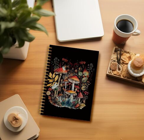Dark Academia Floral Raven Notebook for Women - Gothic Goth Journal, Witchy Journal Notebook, Witch Stuff, Gothic Office Supplies, Halloween Notebook, Dark Cottagecore Spiral Notebook 5.5x8.3 in Kuwait