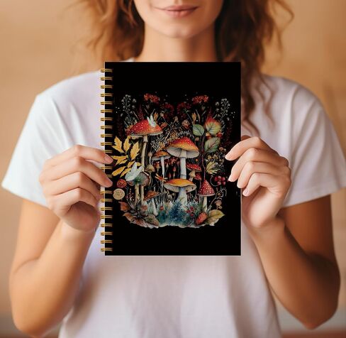 Dark Academia Floral Raven Notebook for Women - Gothic Goth Journal, Witchy Journal Notebook, Witch Stuff, Gothic Office Supplies, Halloween Notebook, Dark Cottagecore Spiral Notebook 5.5x8.3 in Kuwait