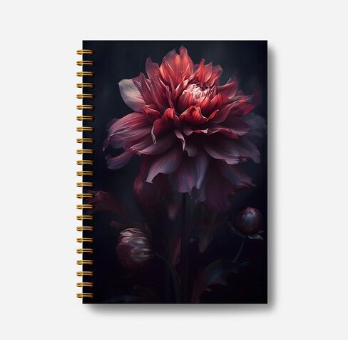 Dark Academia Floral Raven Notebook for Women - Gothic Goth Journal, Witchy Journal Notebook, Witch Stuff, Gothic Office Supplies, Halloween Notebook, Dark Cottagecore Spiral Notebook 5.5x8.3 in Kuwait
