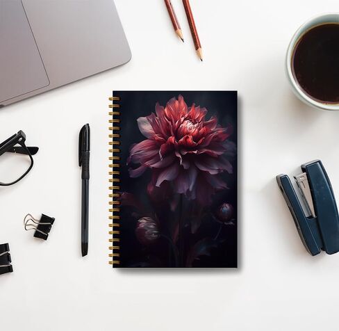 Dark Academia Floral Raven Notebook for Women - Gothic Goth Journal, Witchy Journal Notebook, Witch Stuff, Gothic Office Supplies, Halloween Notebook, Dark Cottagecore Spiral Notebook 5.5x8.3 in Kuwait