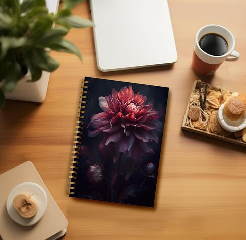 Dark Academia Floral Raven Notebook for Women - Gothic Goth Journal, Witchy Journal Notebook, Witch Stuff, Gothic Office Supplies, Halloween Notebook, Dark Cottagecore Spiral Notebook 5.5x8.3 in Kuwait