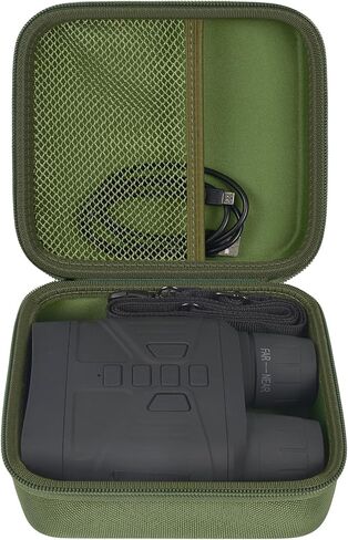 حافظة متوافقة مع نظارات Fvtga/for Vtiisamao Night Vision - مناظير رؤية ليلية 4K، حامل لنطاق التلسكوبات البصرية، جيب شبكي لبطاقة ذاكرة SD سعة 32 جيجابايت، حزام الرقبة (الجراب فقط) (أخضر) in Kuwait