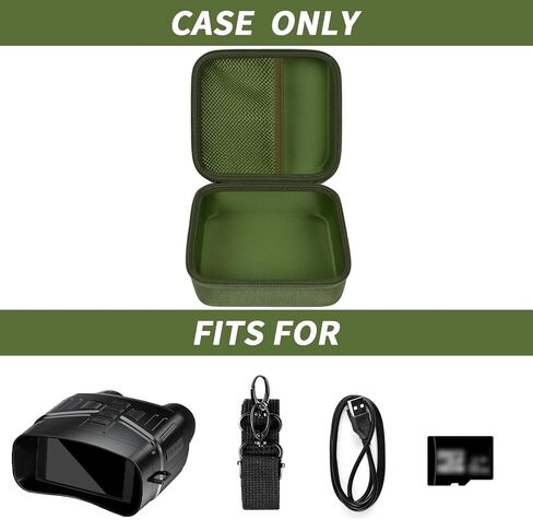 حافظة متوافقة مع نظارات Fvtga/for Vtiisamao Night Vision - مناظير رؤية ليلية 4K، حامل لنطاق التلسكوبات البصرية، جيب شبكي لبطاقة ذاكرة SD سعة 32 جيجابايت، حزام الرقبة (الجراب فقط) (أخضر) in Kuwait