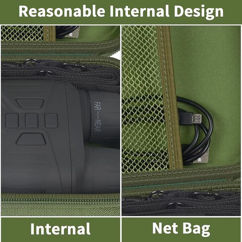 حافظة متوافقة مع نظارات Fvtga/for Vtiisamao Night Vision - مناظير رؤية ليلية 4K، حامل لنطاق التلسكوبات البصرية، جيب شبكي لبطاقة ذاكرة SD سعة 32 جيجابايت، حزام الرقبة (الجراب فقط) (أخضر) in Kuwait