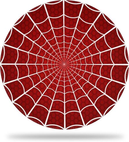 Mouse Pad, White Spider Web Round Desk Mat, 8.8" Red Cellular Background Round Gaming Mouse Pad with Non-Slip Base and Stitched Edge, Round Computer Keyboard Mouse Mat for Home Office Work,0.12" Thick in Saudi Arabia