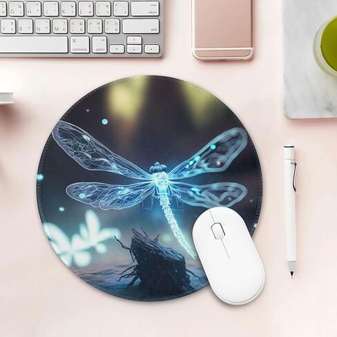 Mouse Pad, White Spider Web Round Desk Mat, 8.8" Red Cellular Background Round Gaming Mouse Pad with Non-Slip Base and Stitched Edge, Round Computer Keyboard Mouse Mat for Home Office Work,0.12" Thick in Kuwait