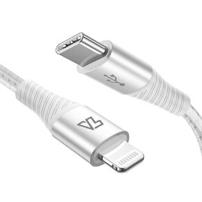 Lightning to USB-C Cable, 3A/ 480 Mbps Extra Long Charging Cord Fast Charge Flexible Cotton Braided Cable for iPhone, ipad, iPod AirPods, Support Power Delivery, 6FT Black
