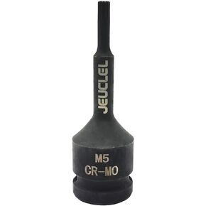 M12 1/2-Inch Impact Drive Spline Bit Socket, 3.07-inch Cr-Mo Steel, Pinhole Design, Corrosion Resistance