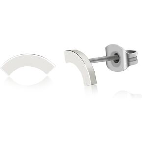 Pure Titanium Earring For Sensitive Ear High Polish Simple Hand/Ligthning/North Star/Curved Bar/Heart/Dot Stud Earrings