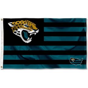 Jacksonville Jaguars USA American Nation Stripes 3x5 Grommet Flag