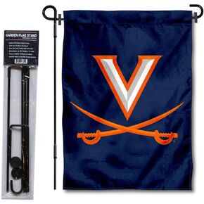 Virginia Cavaliers Garden Flag with Pole Stand Holder