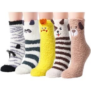 Zmart Fuzzy Socks for Women Girls Colorful Indoors Animal Slipper Socks in Kuwait